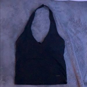 black hollister halter top